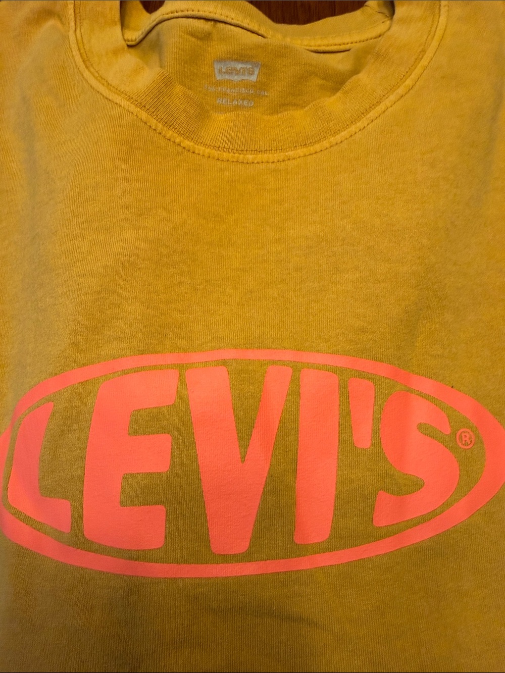 Levi's mustard Yellow Sweatshirt with Pink Logo